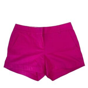 J Crew Hot Pink Bold Bright Casual Chino Shorts Size 2 Small